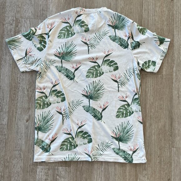 Mens Denim & Flower Floral White Tshirt - XL - Picture 4 of 5